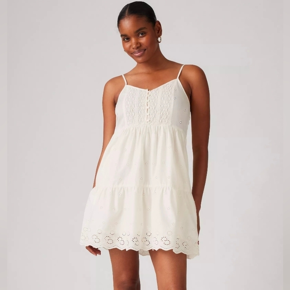 Levi's Cora Babydoll Dress Lined Flare Summer Casual Side Pockets Size M